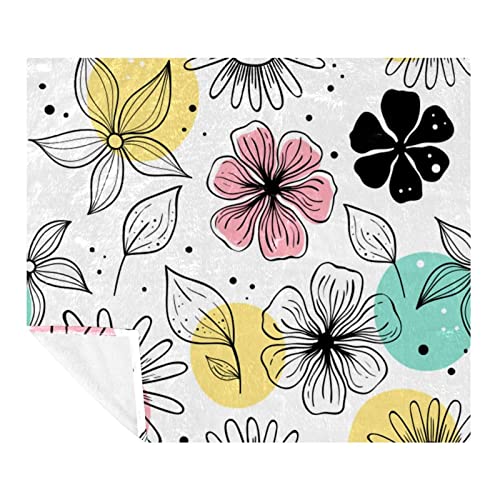 Couverture microfibre légère de qualité supérieure aux finitions florales