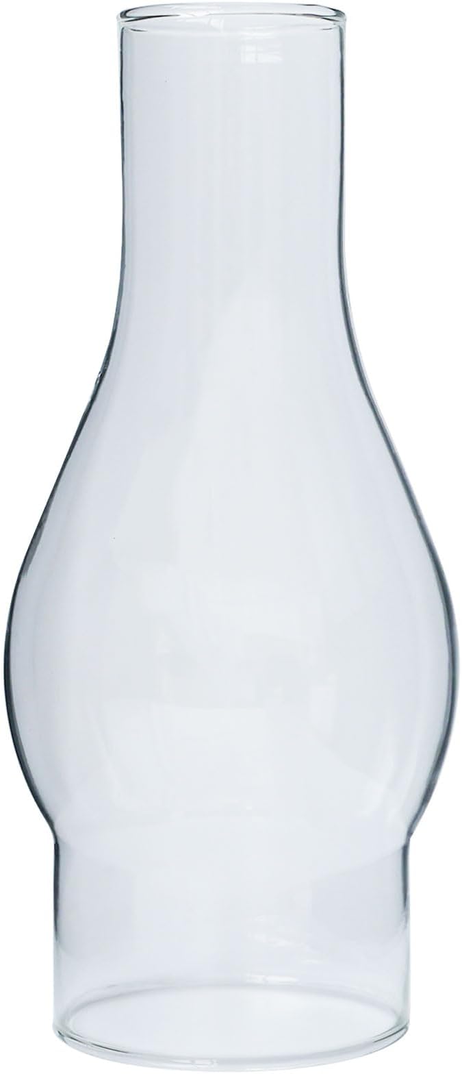 3 Inch Base x 8 1/4 Inch Height Clear Oil Lamp Chimney Hurricane Lamp Glass Replacement for Kerosene Lamp Shade Fixture Replacement Globes & Shades