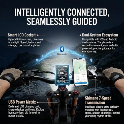 Image of 2026 Eahora 5400W Juliet Pro 2 Electric Bike for Adults 43MPH Dual Motor 70Ah Ebike 200Miles Long Range Electric Bicycle, 20'' Fat Tire Full Suspension Electric Mountain Bike for Commuting /Delivery