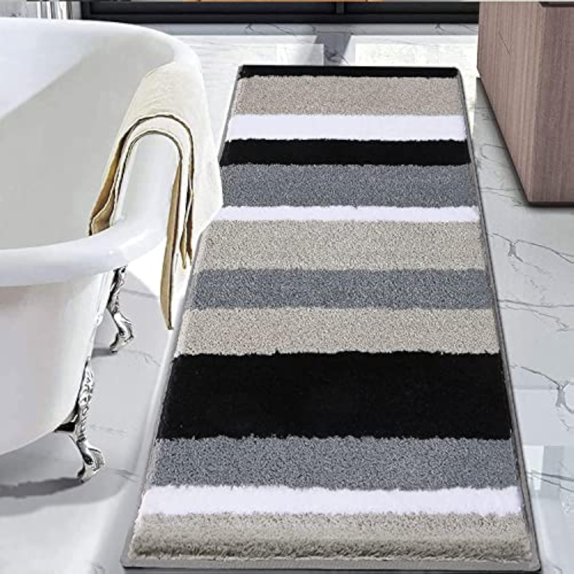 Elegant Black & Grey Carpet Runner, 2x6 Feet