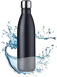 Garrafa De Água Portatil Inox Térmica Squeeze Com Camada Dupla Para Academia Esporte 500 ML Quente Frio BELA JOY (Preto)