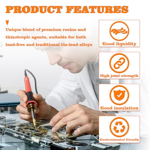 Image of 30mL No-Clean Solder Flux Lead-Free Solder Flux with 2 Metering Tools for LED SMD PCB BGA Electronic Soldering (1.62 oz /46 g)