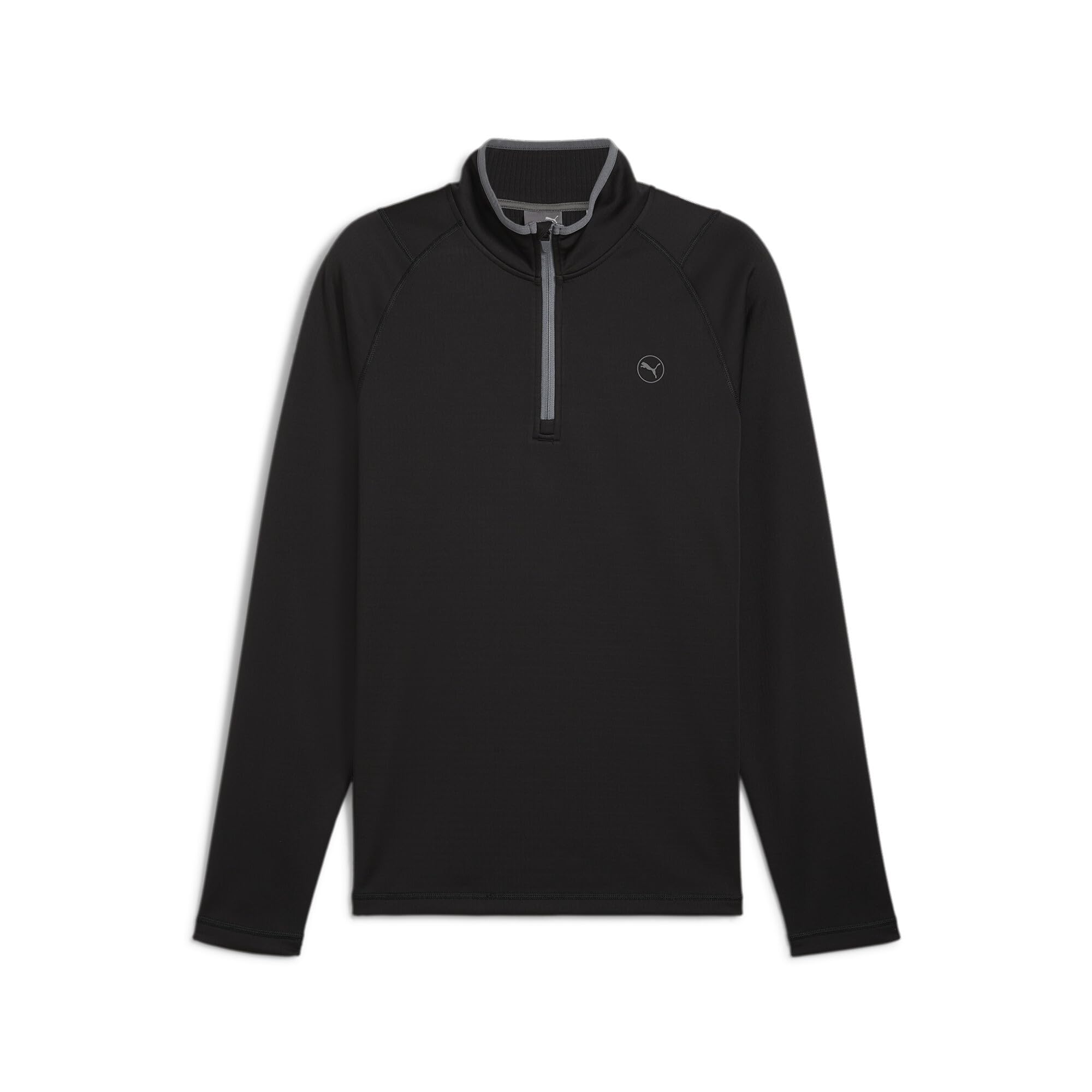 PUMA Mens Waffle Fleece Golf Quarter-Zip Top Long Sleeve PUMA Black XL