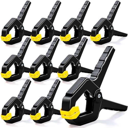 10 Pack Spring Clamps Heavy Duty Plastic Woodworking Clamps & Multi-Use Hanging Clips for Balloon Arch Clips Tarp Clips & Backdrop Holder Durable Hand Tool Kit