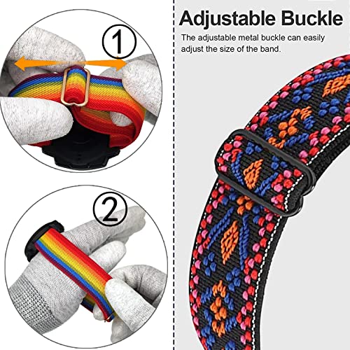 Abanen Pacote com 2 faixas elásticas para Fitbit Charge 5, elástico de nylon macio bordado alça resp