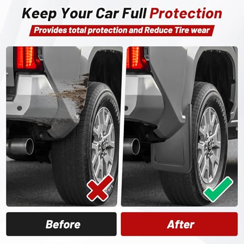 Image of Sunsdrew Mud Flaps for 2024 2025 2026 Toyota Tacoma - No Drilling Required Splash Guards - 4PCS Front & Rear Mud Guards(4th Gen Tacoma Truck Accessories)