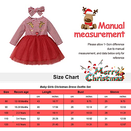 Kerstjurk voor babymeisjes, set voor meisjes, kerstjurk, tutu jurk, schattige eland, bedrukte feestjurk met hoofdband… - Image 7