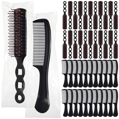SiliFine 96 Pcs Bulk Hair Brush Combs for Homeless,Black