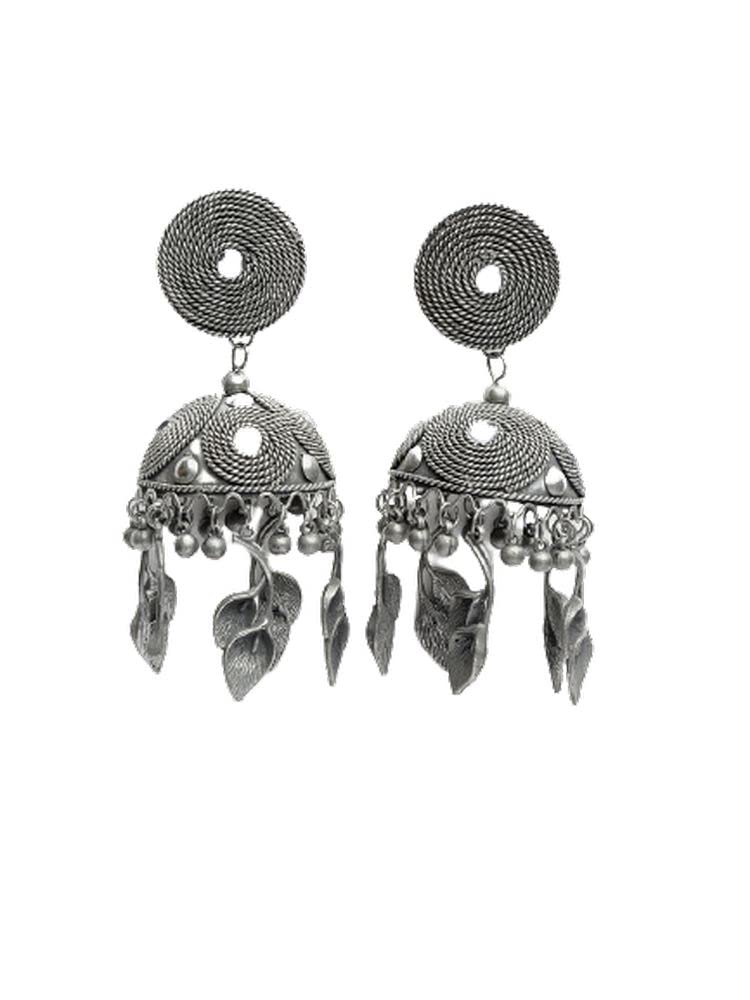 Moedbuille Metallic Chandelier Design Oxidised Silver Plated Tasselled Jhumkas For Womens (Mber02887) (B09QMK3G2H) Amazon Price History, Amazon Price Tracker