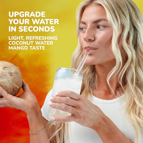 Image of Pure Inventions - Coconut Water Infusion Drops - Electrolytes - Sugar-Free Hydration, Zero Calories, No Artificial Sweeteners, Clean Ingredients - Mango, 30 Servings