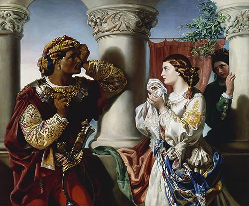 Peinture pour décoration salon Othello et Desdémone grand format pour habiller un mur vide