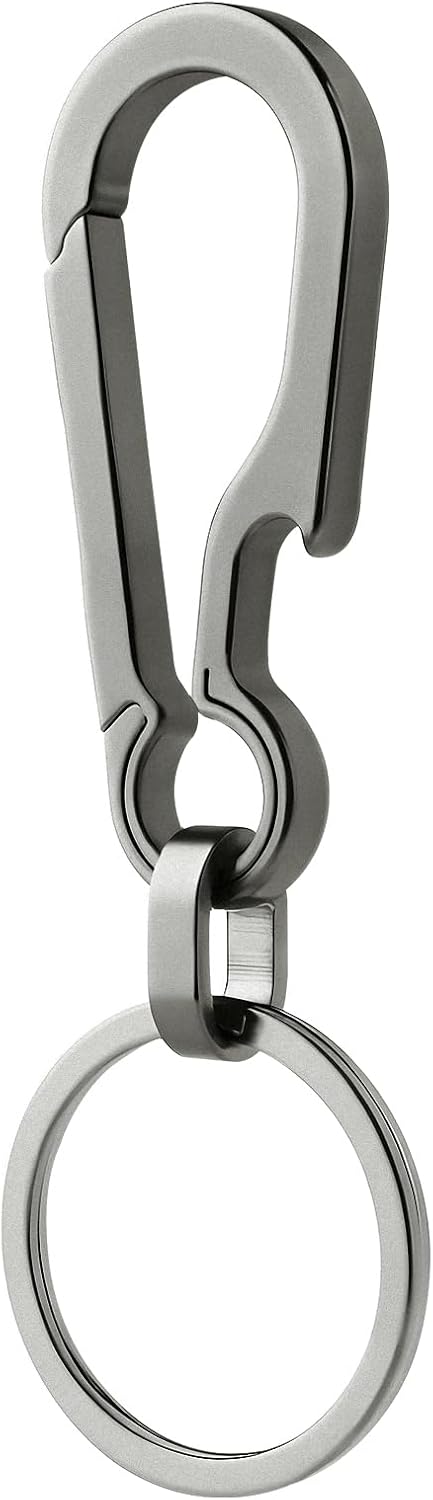 Titanium Carabiner Keychain Multi Functional Lightweight Outdoor Keychain Minimalist Key Holder with Titanium Key Ring