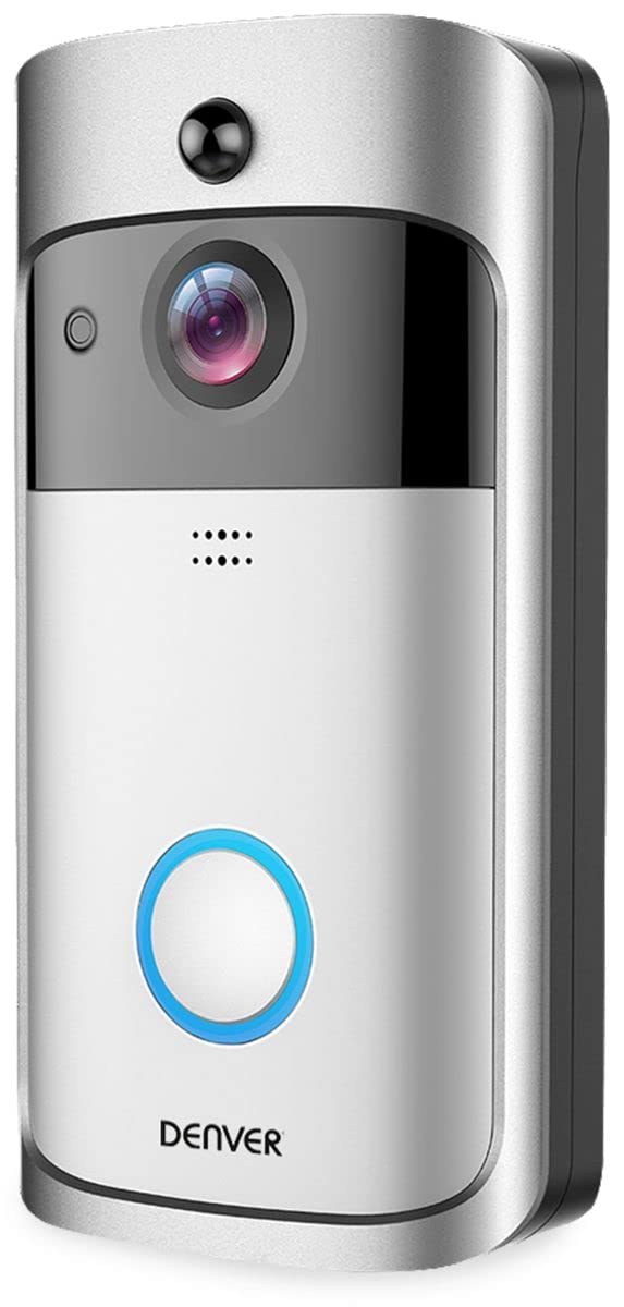 Denver Video-Türklingel VDB-110 - Doorbell Video-Türsprechanlage mit WLAN-Funktion und Innenklingel, Bewegungserkennung, 720P-Kamera, Verbindung mit Handy, kostenlose App für Android und iOS