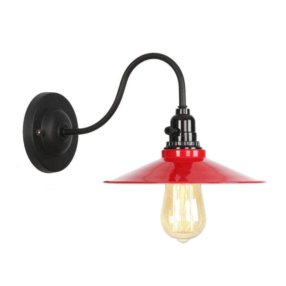 HYJAUSXB Modern Wall Mount Lamp, Postmodern Industrial Bedroom Bedside Lighting Sconce Light with Switch E27 Wrought Iron Lamp European Restaurant Washroom Bar Living Room Lantern R