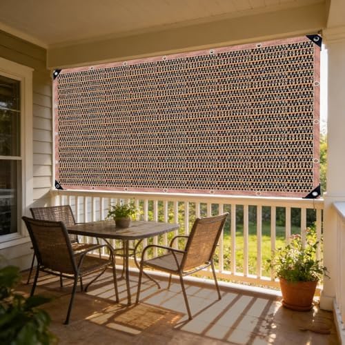 AHWEKR 90% 6x7ft Sunblock Shade Cloth Cover Mesh Net for Garden Flower Plant Greenhouse, Light Brown