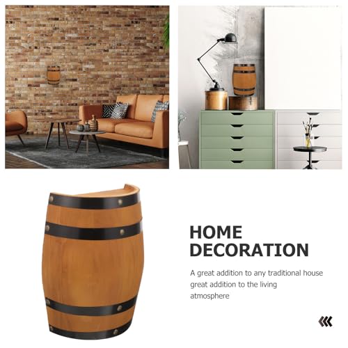 Barril de madera de roble para decoración de bar adorno de pared retro Mikinona artístico 3
