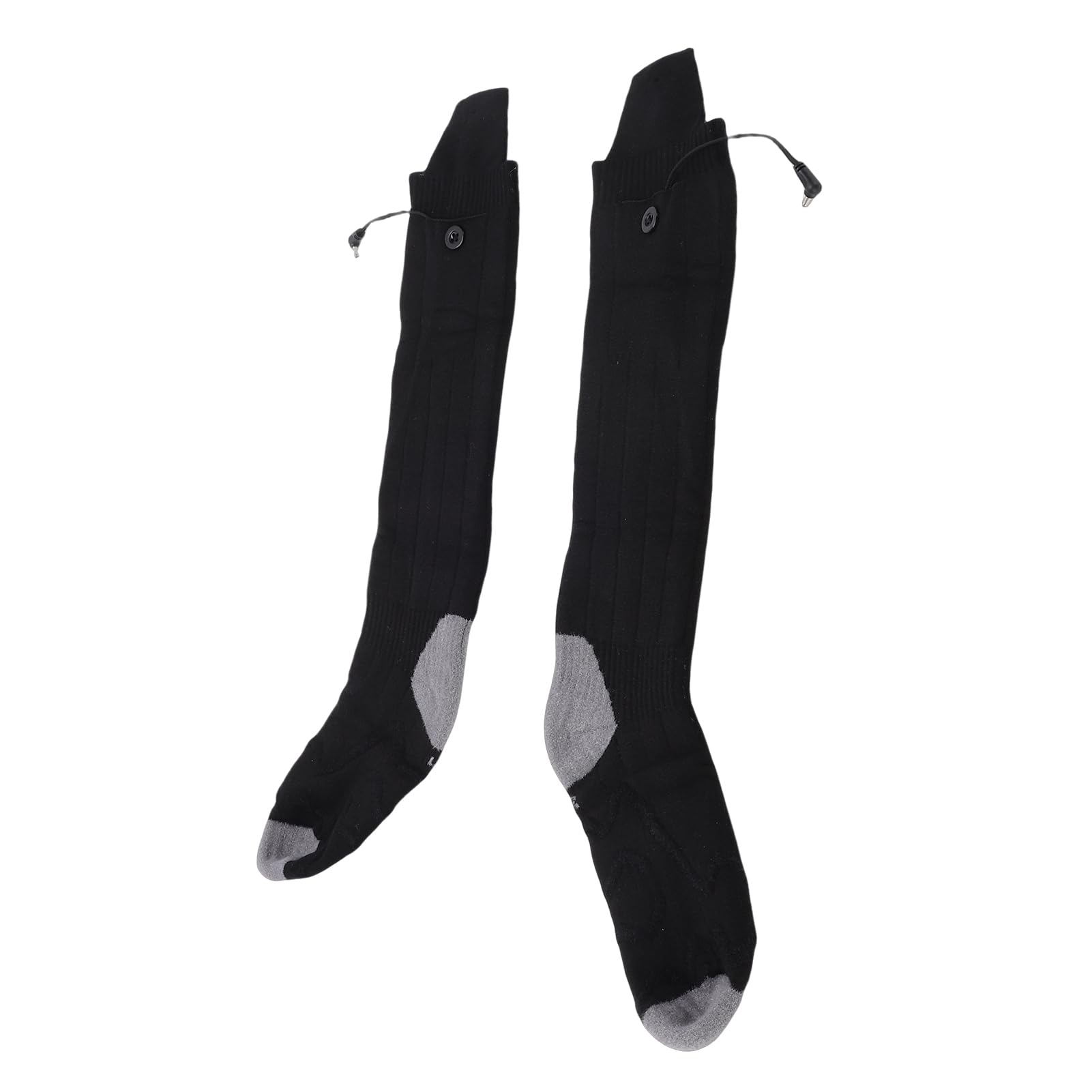 SIXRUN Beheizbare Socken Schwarz Wiederaufladbar für Skifahren und Outdoor-Aktivitäten mit Einstellbarer Temperatur 4 Stufen Waschbarer Stoff 2 Paar