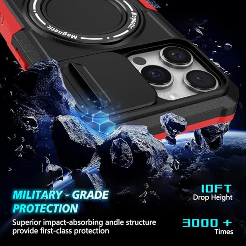Funda magnética Samsung S25 Plus YOUULAR negra y roja con soporte integrado 4