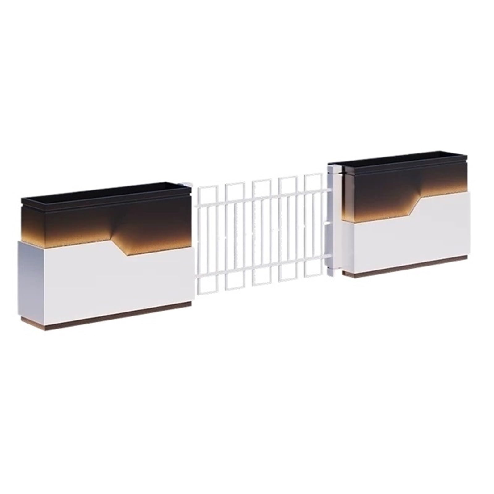 Pq7hKv2wD garden trough planters Landscape Planter Box with Fence Space Separation Barrier