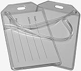 Clear Vinyl Luggage Tags with Loops & Name Cards - Set of 6