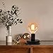YKCGG Industrial Table Lamp Base,Small Polished Metal Desktop Light Sockets Base Only,Vintage E26/E27 Edison Screw Light Bulb Holder Base,with 6ft Cord Switch Plug Bulb Base Holder（Black）