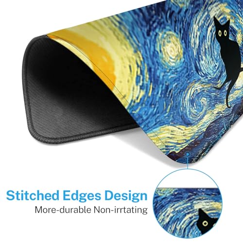 Semtomn CZH23122027-MPS Cute Cat Sky Night Mouse Pad Square 9.5 Inch X 7.9 Inch thumb #1