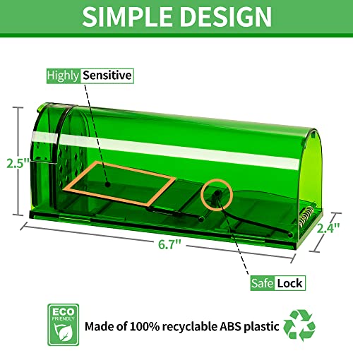 Lulucatch Mouse Traps 2 Pack, Humane Mouse Trap, Live Catch Release, Easy To Set Live Mouse Traps, Effective Reusable Rat Traps For Indoor/Outdoor Use, Kids/Pets Safe. #TOP1