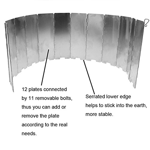 image for Stove Windscreen for Camp, 12 Plates Camping Windshield, Folding Stove