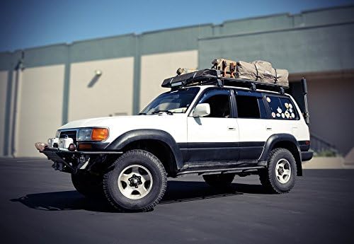 WellVisors Window Visors Wind Deflectors Compatible with Toyota Land Cruiser 1991-1997 Lexus LX450 1996-1997 with Black Trim Rain Guards 3-847TY018