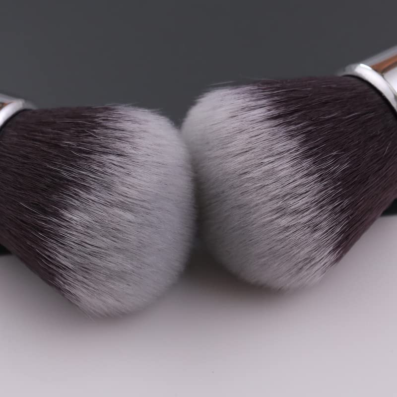 Miniatura 9 de Virola de cobre de lujo de encargo Negro Plata sola cepillo de maquillaje Fundación cepillo (F05)