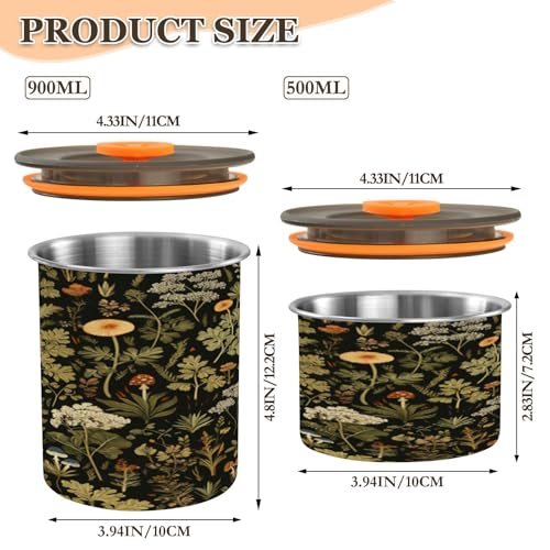 Canister para café hermético de acero inoxidable 900ml miniatura 2