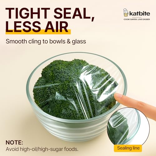 image for Katbite Plastic Wrap with Removable Slide Cutter, 12inch X 1200 Square