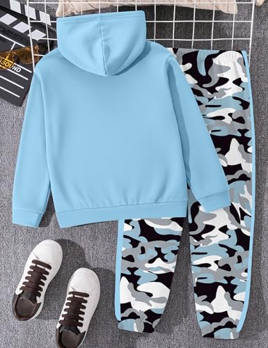 Image of Boys Clothes Boy Outfits 2-Piece Long Sleeve Hoodie and Camouflage Pants Boys Fall Winter Clothes for 6-16 Years