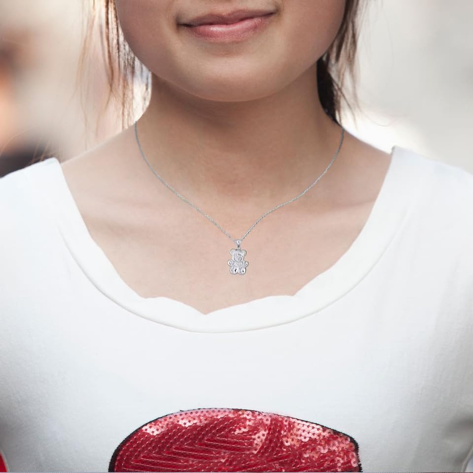 Sterling Silver Teddy Bear Pendant Charm3