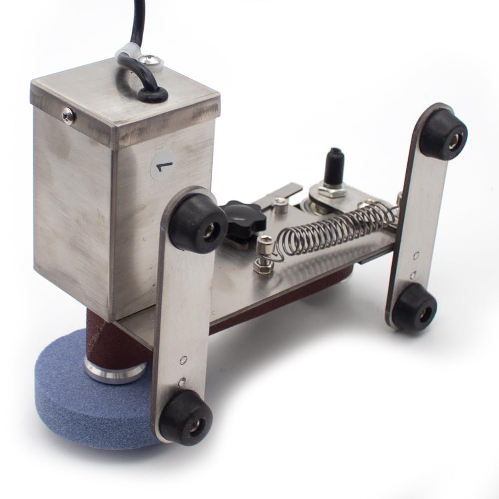 Toplionace Afiladora de Banda Refrigerada Por Agua - Afilador de Cuchillos Eléctrico de Acero Inoxidable 304, Uso Dual en Seco y Húmedo con Adaptador Universal