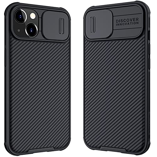 WVOZWWO for iPhone 13 Case, iPhone 13 Phone Cover Slim case Protective Cover Case with Camera Protector Hard PC and TPU Ultra Thin Anti-Scratch Phone Case for iPhone 13 (iPhone 13, Black)