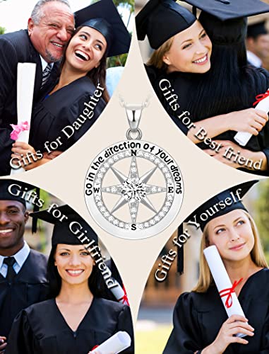 Graduation Gifts For Her 2023,Compass Necklace For Women Girls Graduates Jewelry, 925 Sterling Silver Class Of 2023 Graduation Necklace For Granddaughter Daughter Best Friend High School College Grad Gifts(Go In The Direction Of Your Dreams) #TOP5