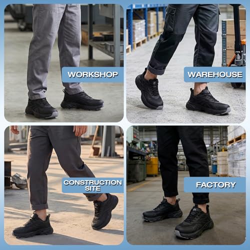 Image of Steel Toe Work Shoes for Men Lightweight Warehouse Safety Sneakers