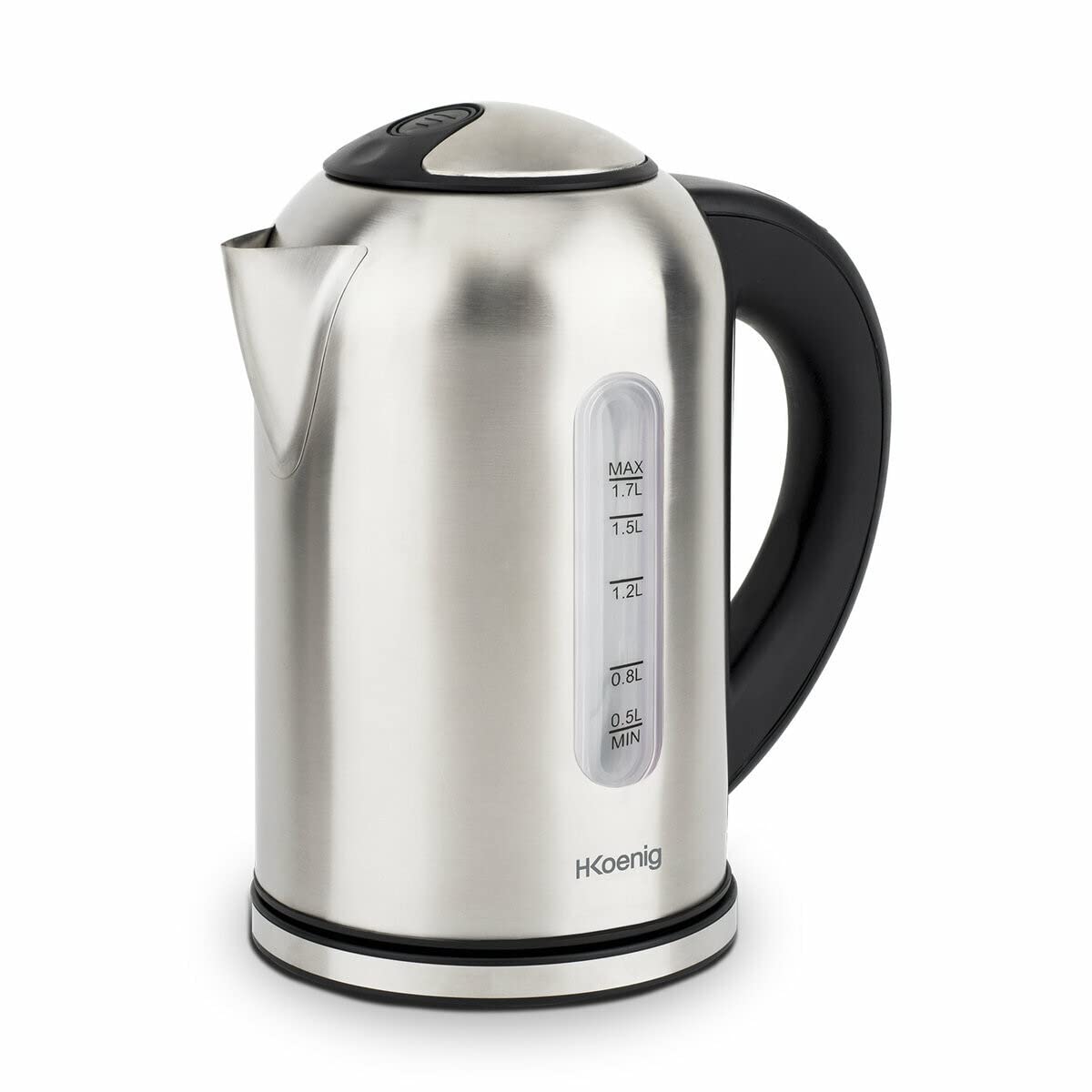 H.Koenig Bouilloire électrique programmable 1,7 L BOE50 Inox, Adaptable Thermostat réglable 40-100°C, Compacte, Ebullition rapide, Compacte, Maintien au chaud, 220W