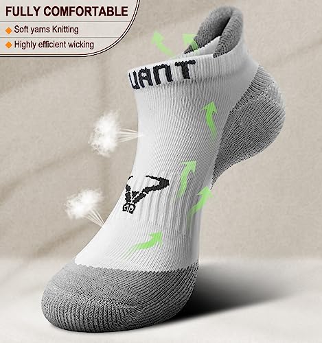Image of BULLIANT Men Running Socks 6Pairs-Ankle Athletic Socks Wicking Cushioned for Men Walking-Arch Compression Support(6Pairs,Shoes Size:Men 10-12)