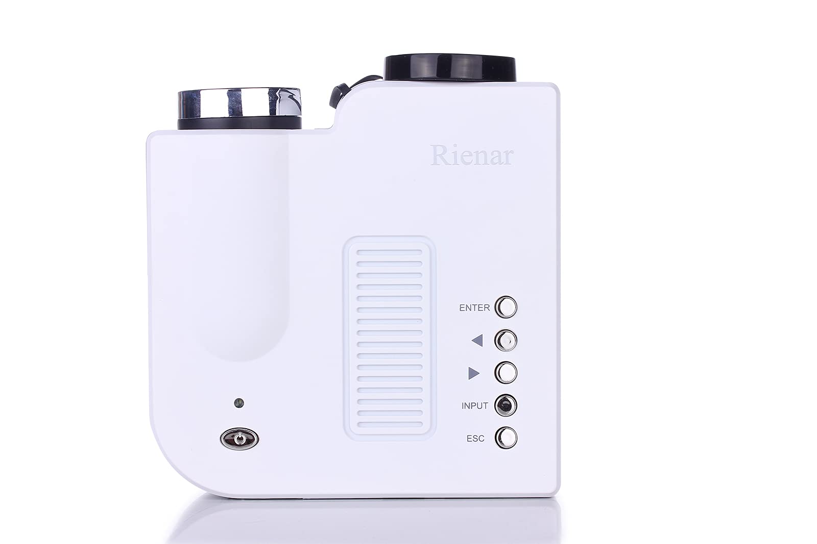 Rienar Mini Multimedia HD LCD Image System Home LED Digital Projector 60" Cinema Theater, PC Laptop VGA Input USB UC28(SD / USB / AV / VGA /HDMI Port) (White)