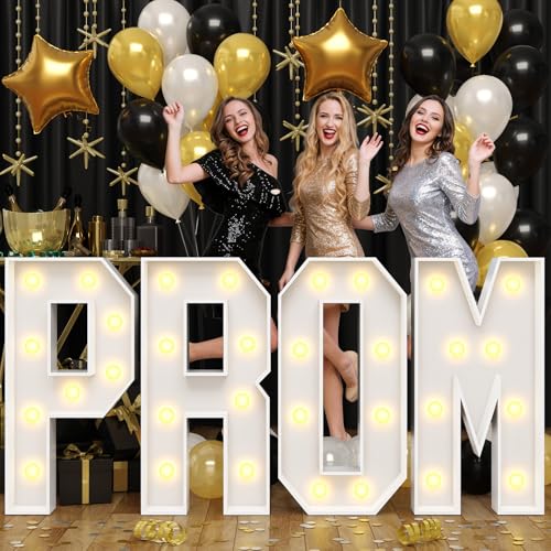 Froova Prom Marquee Letters for 2026 Graduation Decorations Light Up Sign 3FT Large Mosaic Letters Cardboard Pre-Cut Frame for Class of 2026 High School College Grad Prom Party Sign Backdrop Party