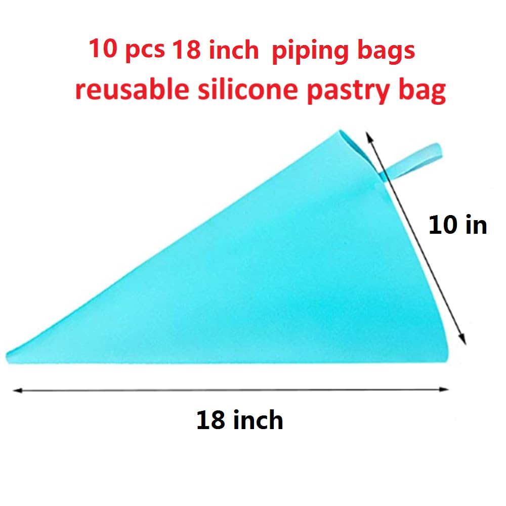 Bolsa de repostería reutilizable para decoración de pasteles, paquete de 6 (azul: 12 – 14 – 16 pulgadas X2)