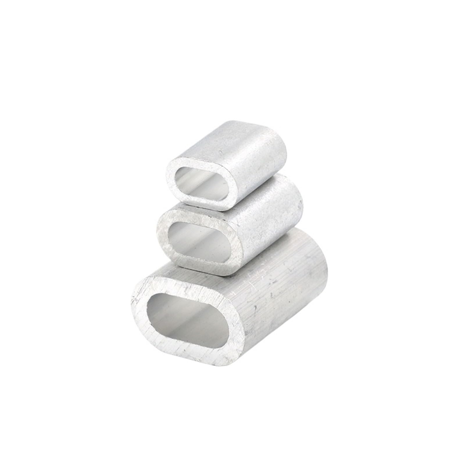 Morsetti a crimpare in alluminio, manicotto in alluminio con foro singolo rotondo for cavi metallici, morsetto in alluminio con foro ovale (2,5 mm (200 pezzi))(6.0mm (100PCS))