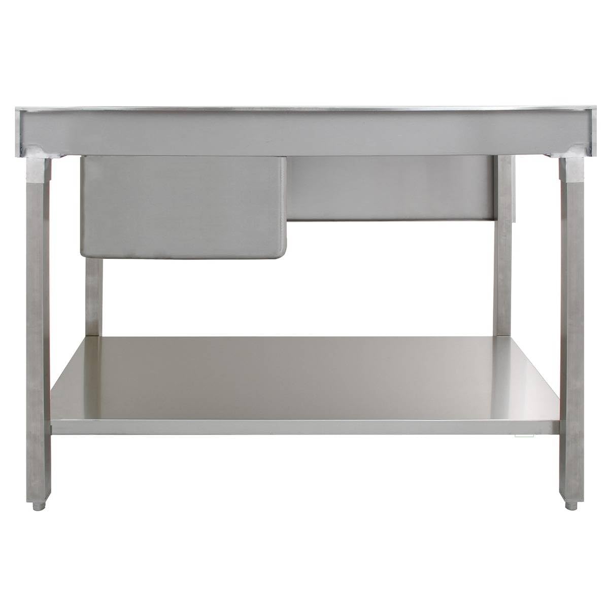 Lavello Cucina Professionale Royal Catering Doppio Inox - 2 Vasche, Porte Scorrevoli, 140x64cm - Foto 4