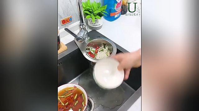Canasto colador para fregadero de cocina de acero inoxidable miniatura 7