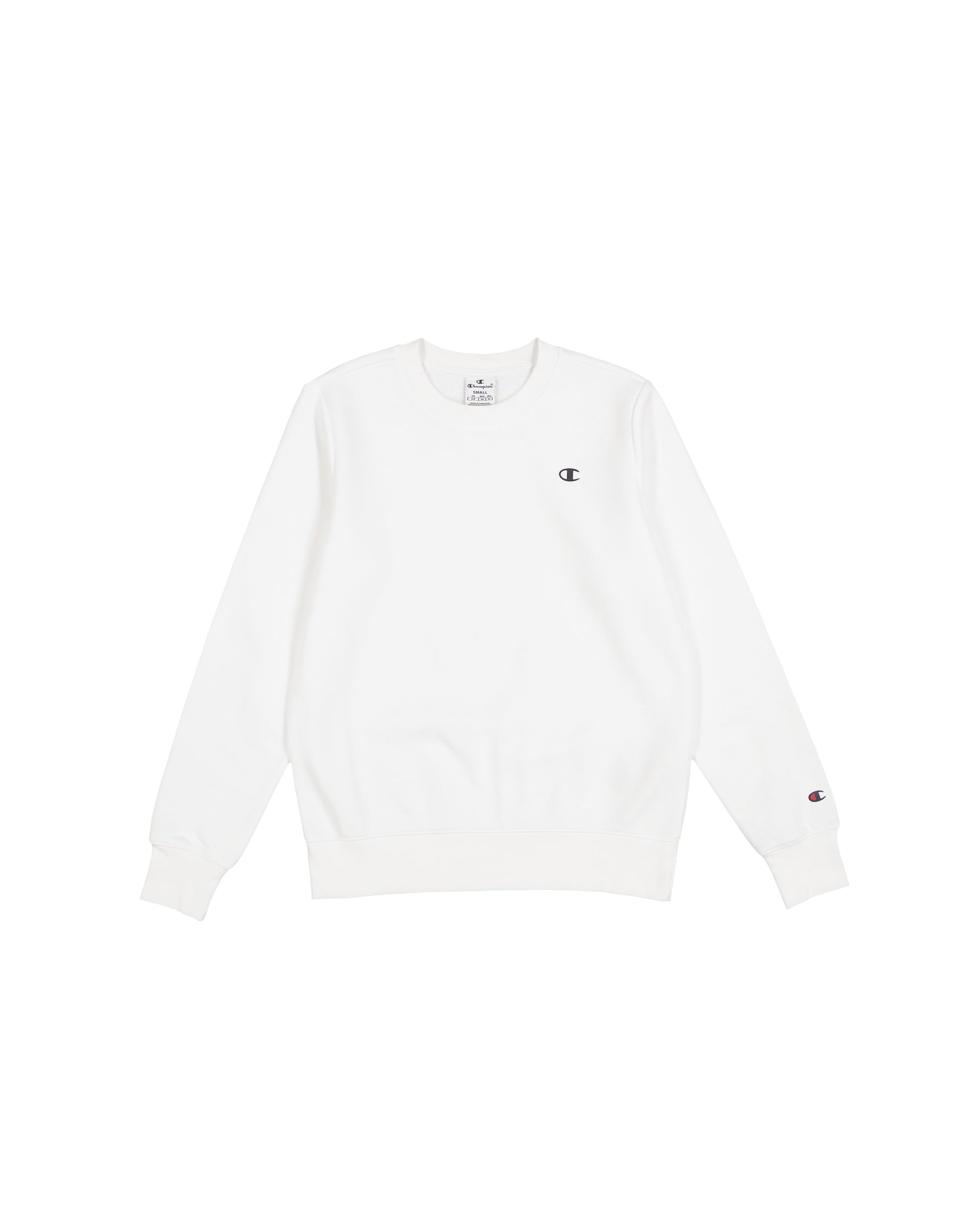 Champion Legacy Basics W-Light Powerblend Fleece Crewneck Sweatshirt Women, White, XS