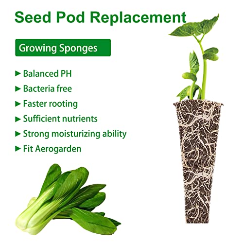 Aooccder Replacement For Aerogarden Pods Hydroponic Accessories, Grow Anything Seed Pods Kit With 25 Grow Sponges,25 Grow Baskets, 25 Pod Labels,25 Grow Domes And 200Ml A&B Plant Food Nutrients #TOP6