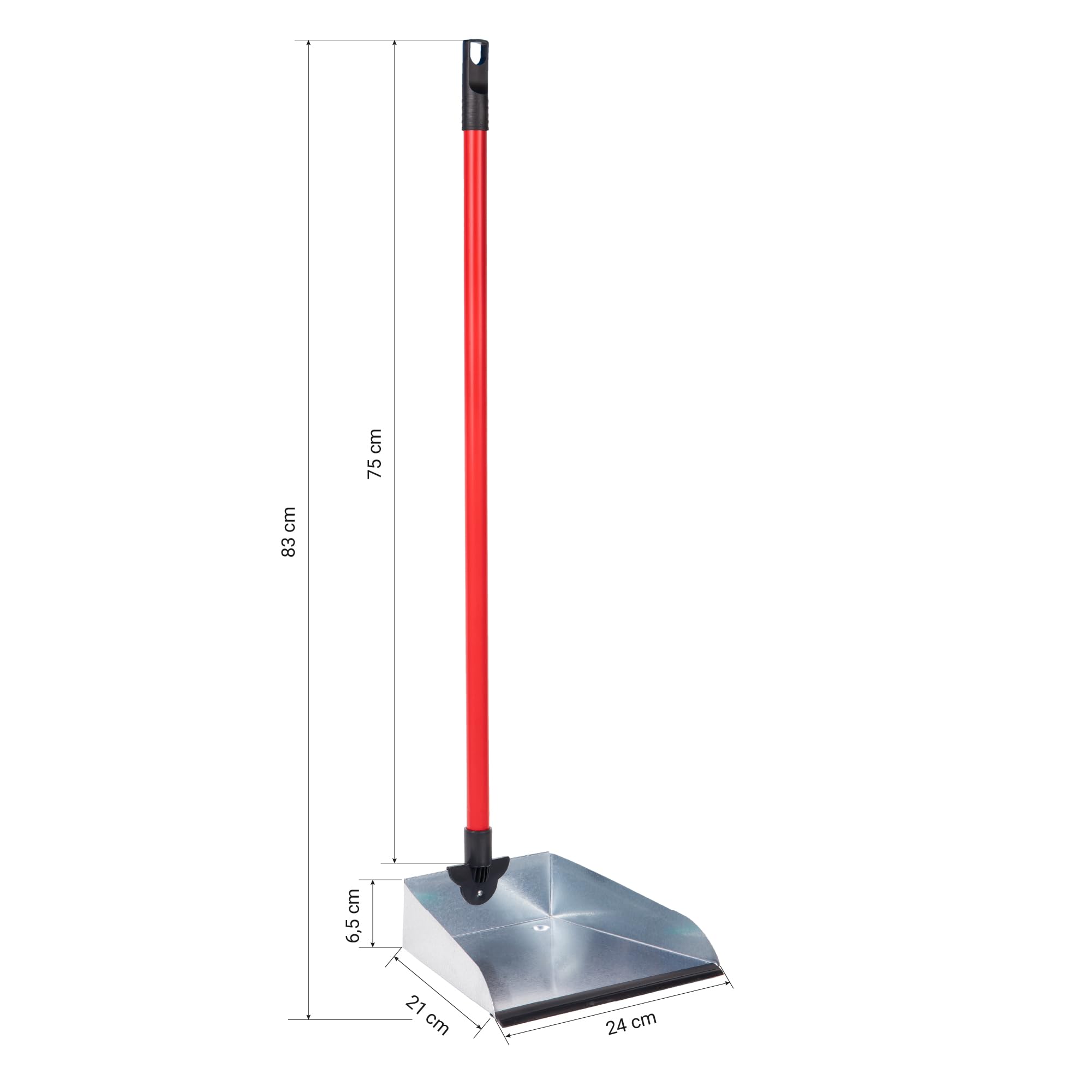 Cofan Recogedor metálico con Goma | Mango Incluido | Alta Resistencia | Medidas: 83 x 24 cm