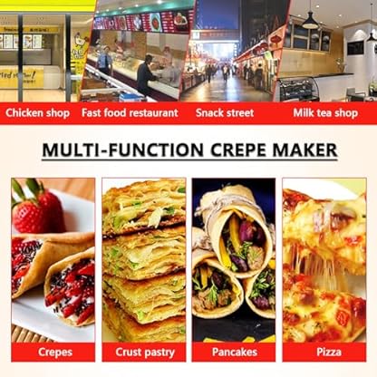 Naturalpowev Crêpe-Maker und Grillplatte, 16-Zoll-Crêpe-Maschine mit einstellbaren Temperatureinstellungen, antihaftbeschichtete Crêpe-Pfanne für Crêpes, Roti, Tortilla, Blintzes – Bild 8